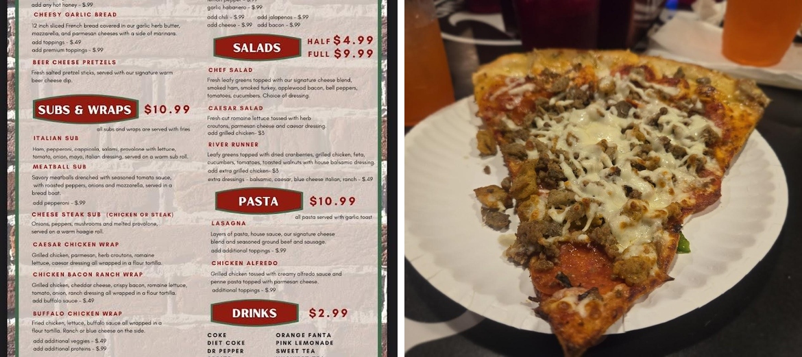 The Pizza Place Menu