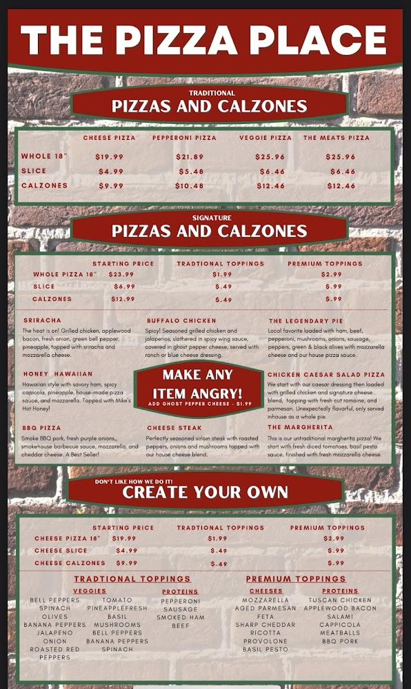 The Pizza Place Menu image 2